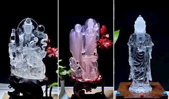 天然水晶(ローズクォーツ)仏像様(手作り一点もの)