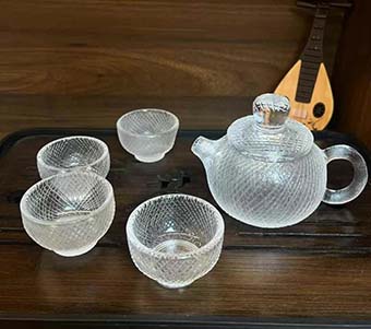 石英ガラスティーポットセット（火炎加工） 